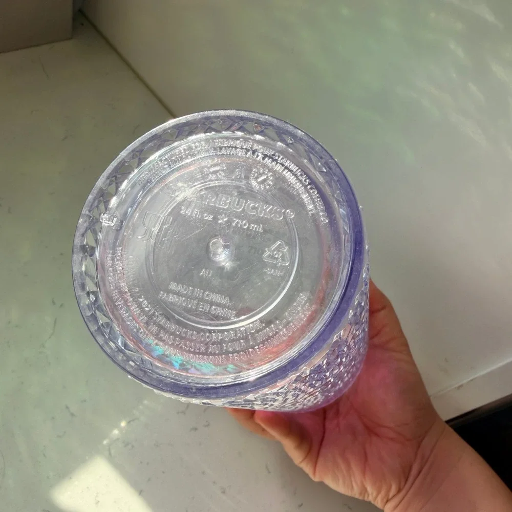 Starbucks 24oz Venti Plaid Iridescent Lilac Purple Cold Cup Tumbler 2021 Release